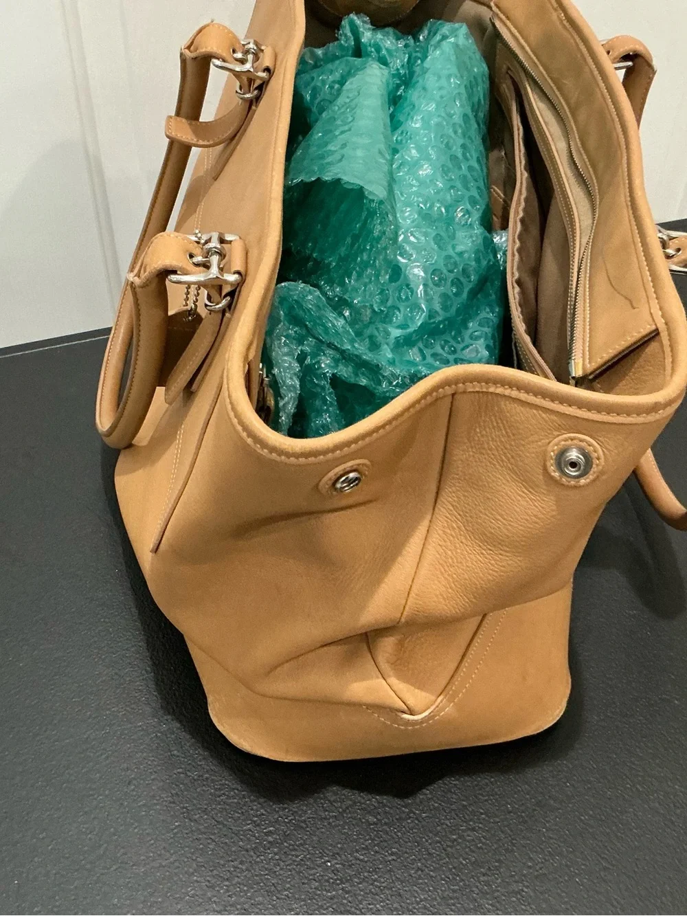 vintage Coach 5131 British tan glove leather tote bag plus matching wallet